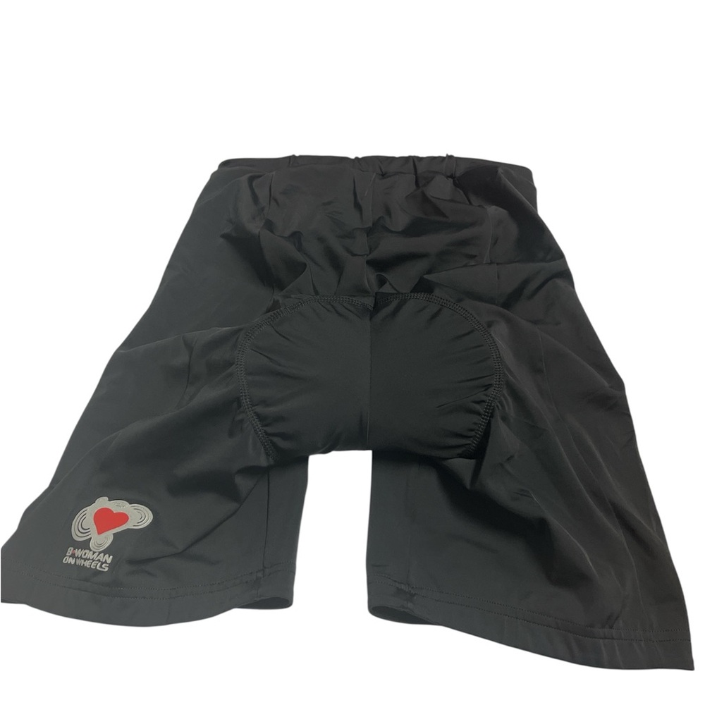 Black Bike Shorts with Padded Liner and Elastic Waistband - Picture 2 of 7